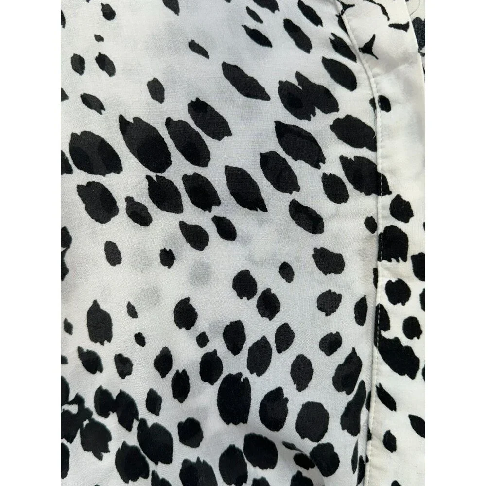 Express Womens Polka Dot Blouse Size M  Black & White - Picture 5 of 11